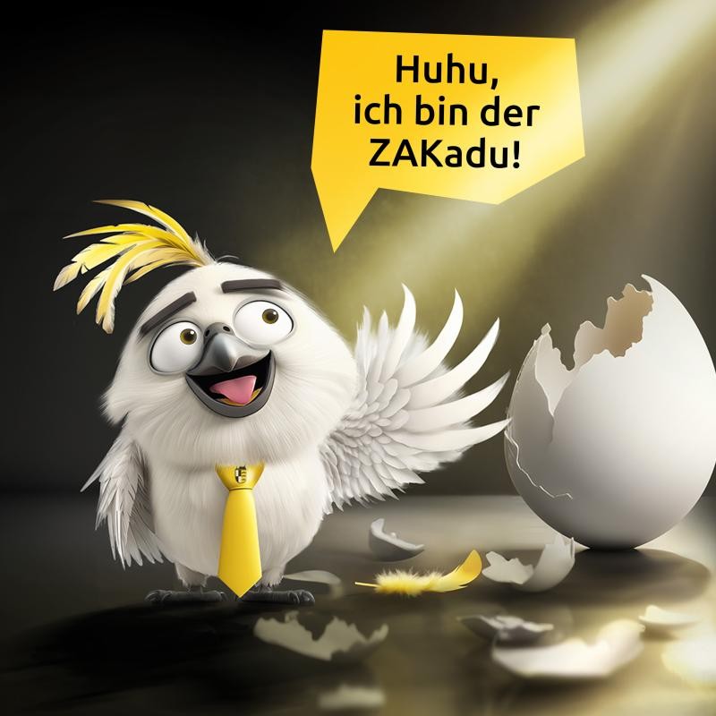 © Landratsamt Zollernalbkreis Ein kleiner Vogel names ZAKdu ist frisch geschlüpft