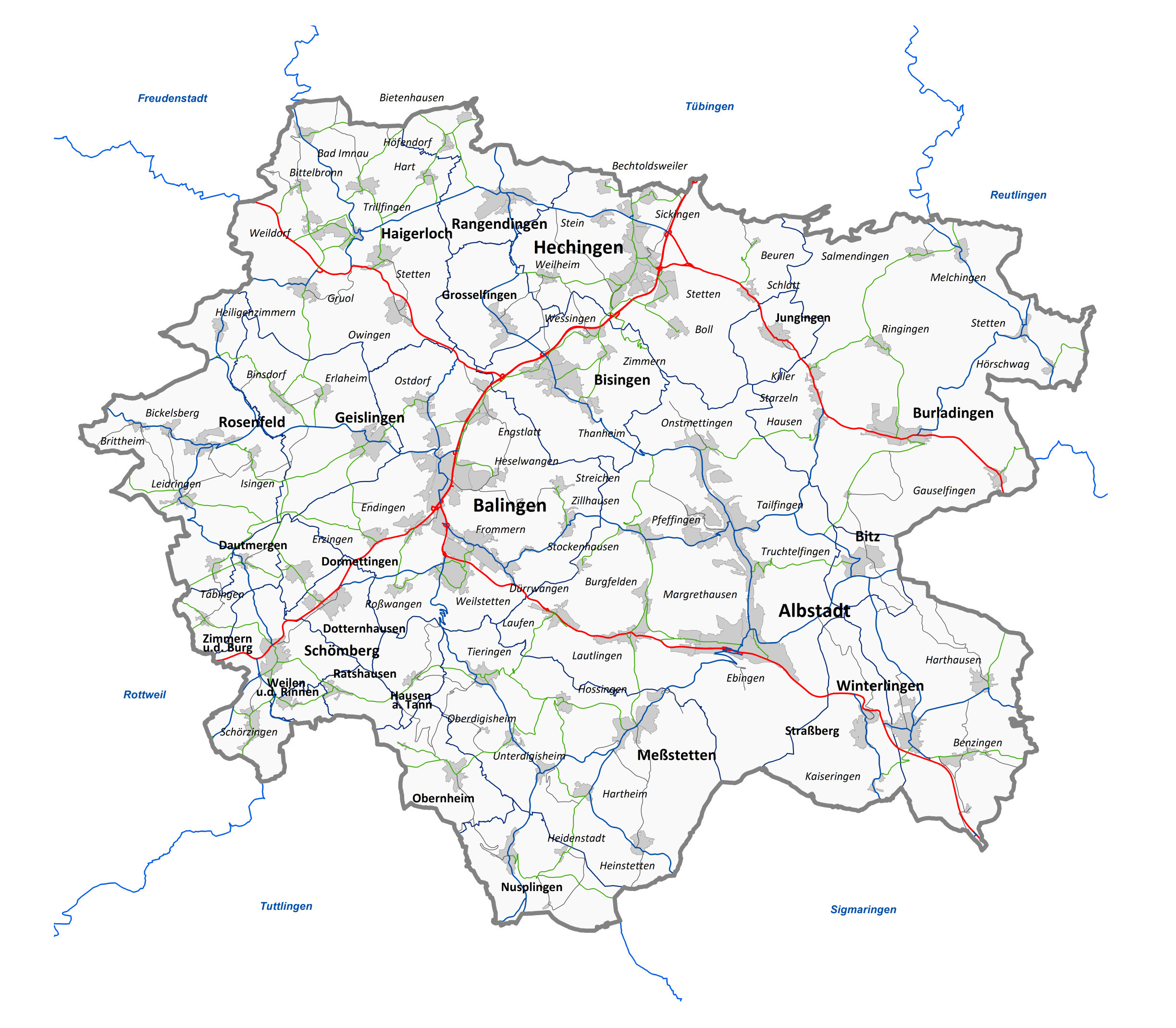 Landratsamt Zollernalbkreis: Städte & Gemeinden